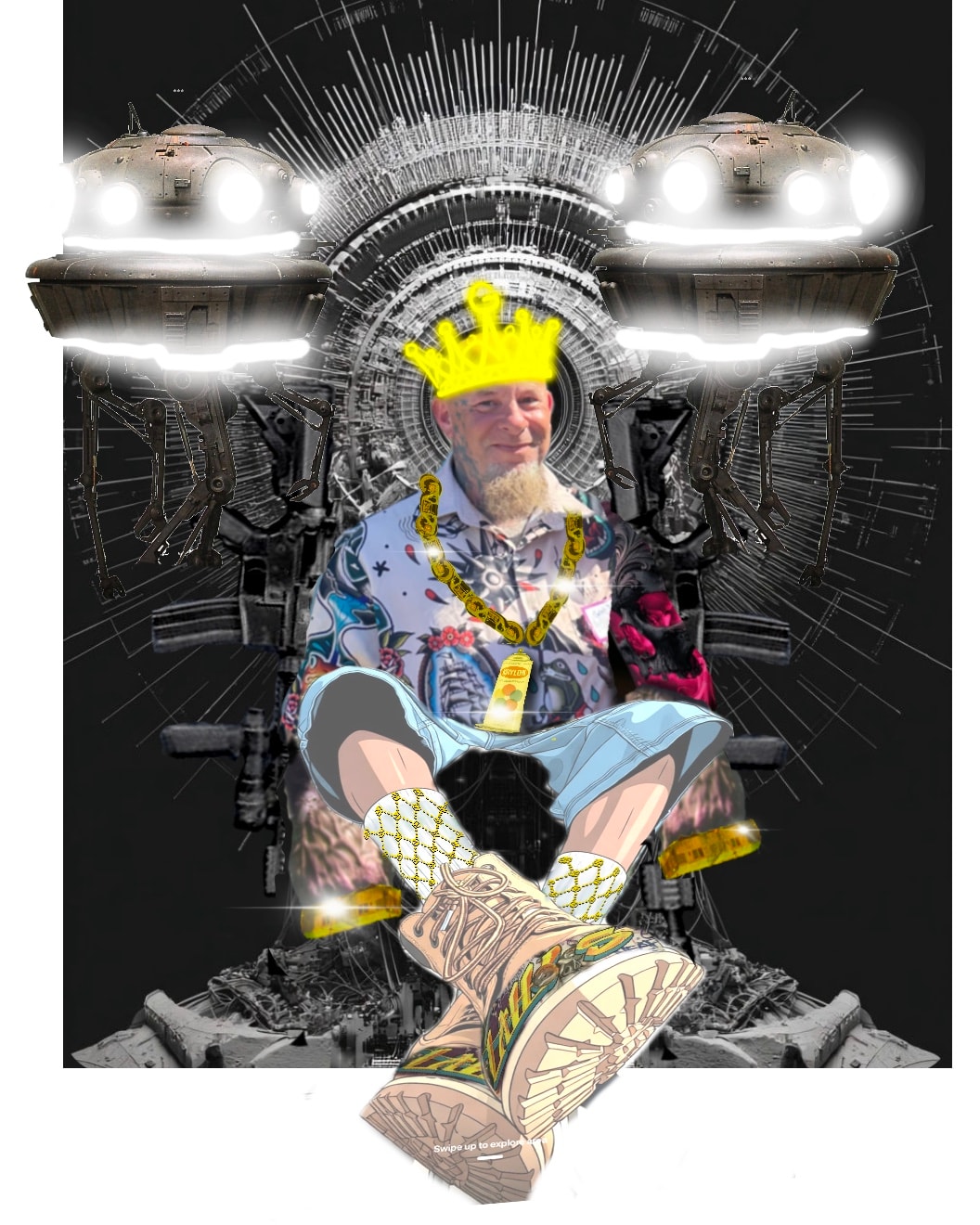 Ghost — king on a throne composite portrait