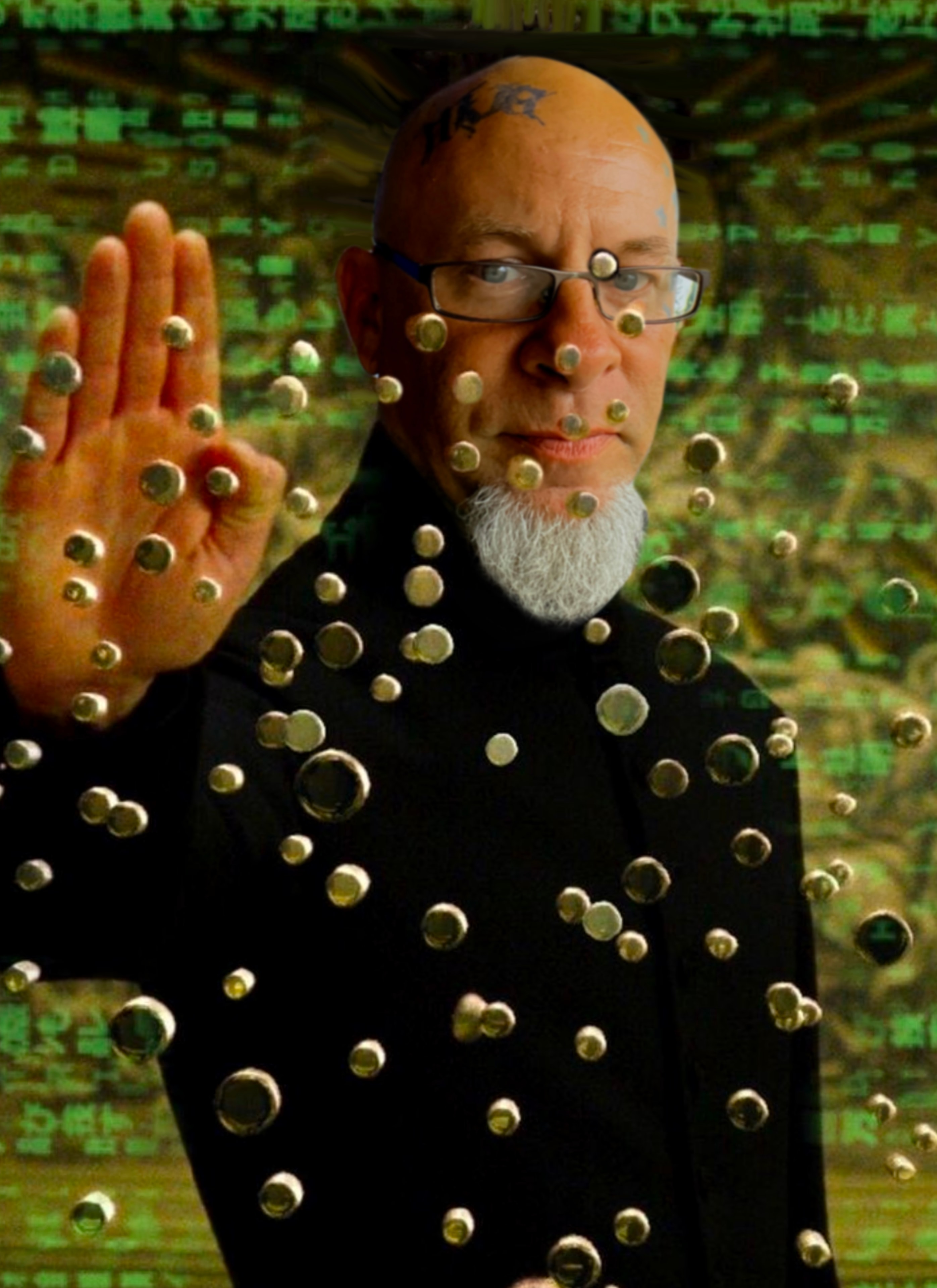 Ghost — Matrix stop-hand composite portrait